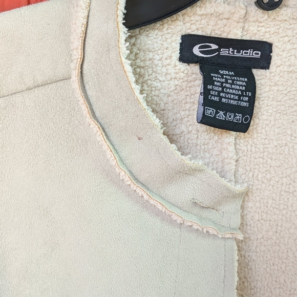 e Studio Faux Suede Light Green Jacket Sz M - Picture 6 of 6